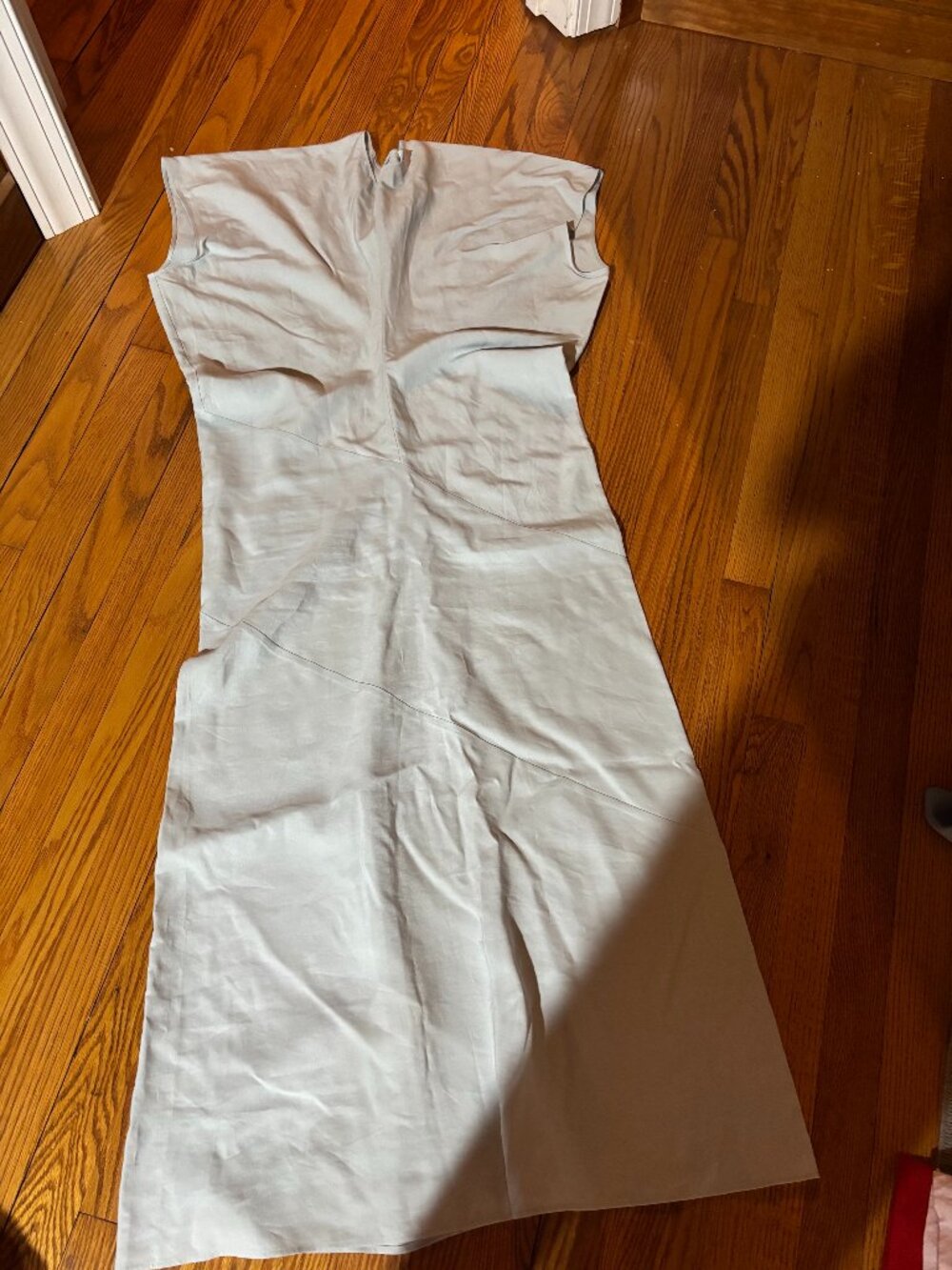 COS Maxi light blue linen dress with cap sleeves